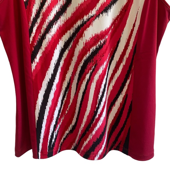 Bob Mackie Wearable Art NWT Red Sleeveless Blouse Medium - Picture 3 of 12